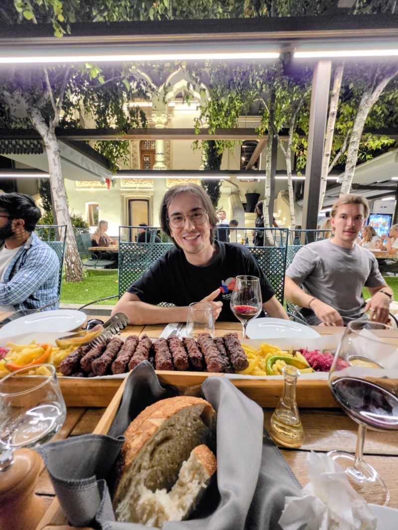 Sergi Masip in Bucharest having dinner and being happy.